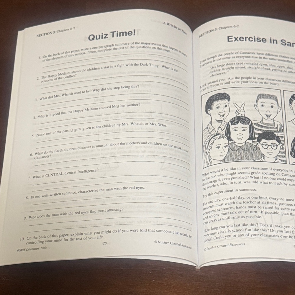 A Wrinkle in Time Teacher Guide Literature Unit Guide - Picture 3 of 3